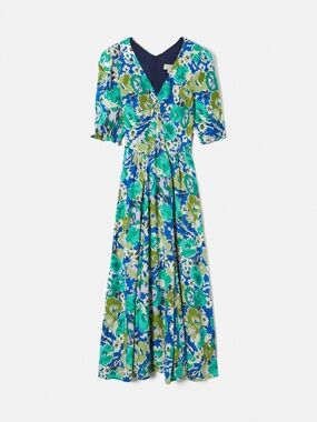 Jigsaw Floral Midi V Neck Dress – Approx. US 6 / Small